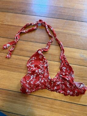Red Floral Halter Bralette - Women Intimates & Sleepwear